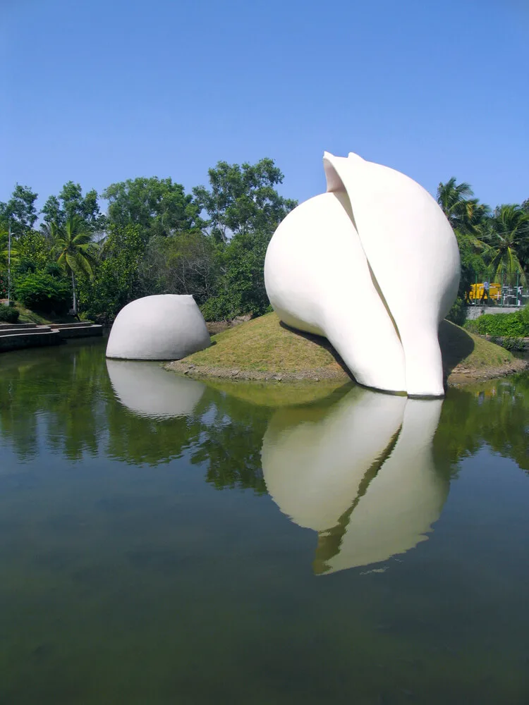 Veli Tourist Village shell sculpture in Kovalam kerala India Tivandrum