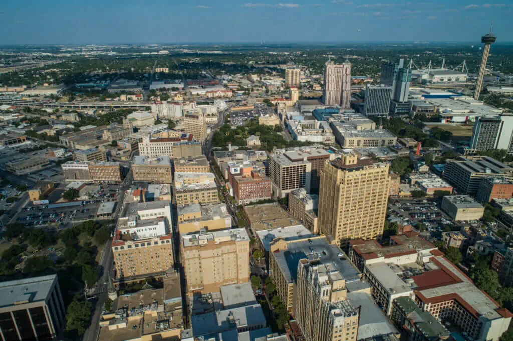 romantic couples activities in San Antonio: go on a helicopter tour from above the skyline