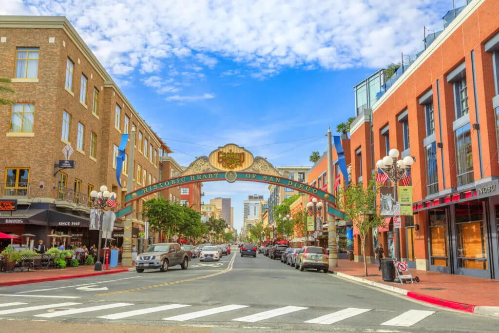 strolling through the Gaslamp Quarter is one of the best things to do for couples in San Diego CA
