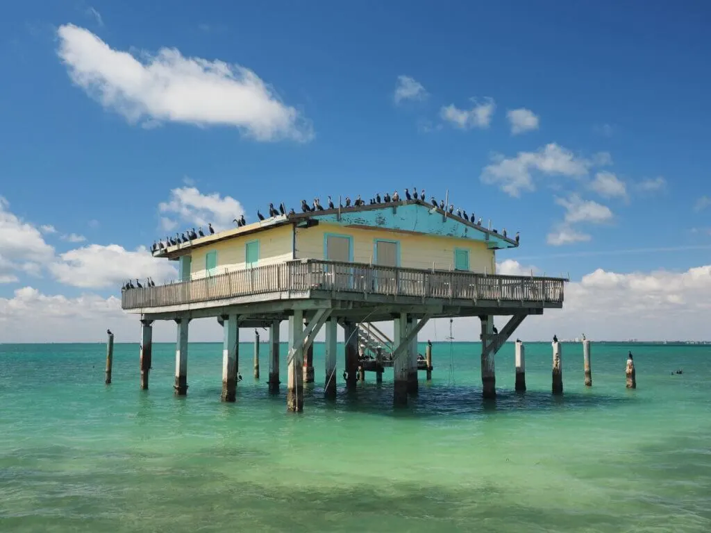 Remaining building from hidden gems in Miami Stiltsville