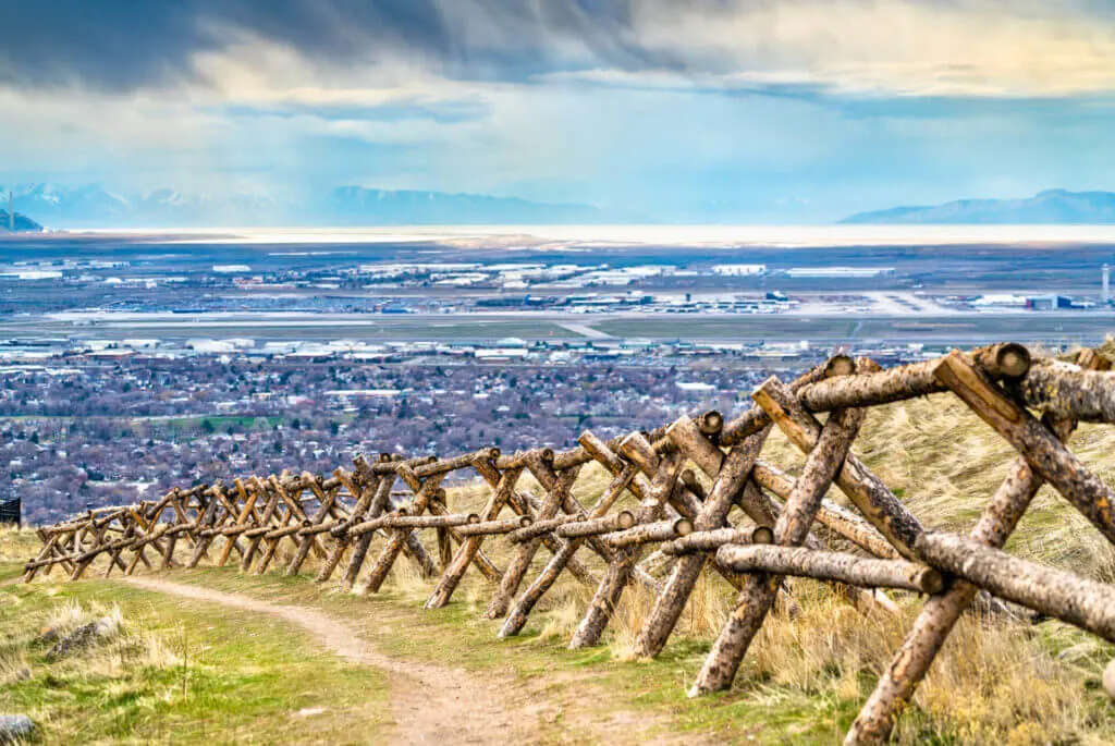 View over Salt Lake City from the Ensign Peak Nature Park