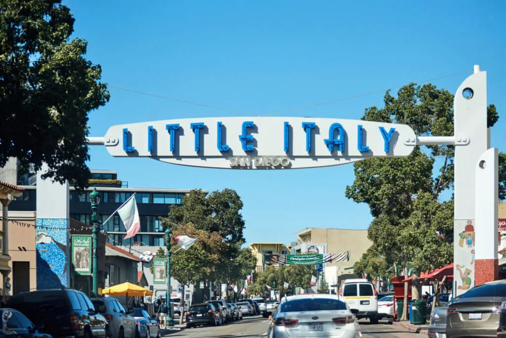The entrance to San Diego's Little Italy neighborhood