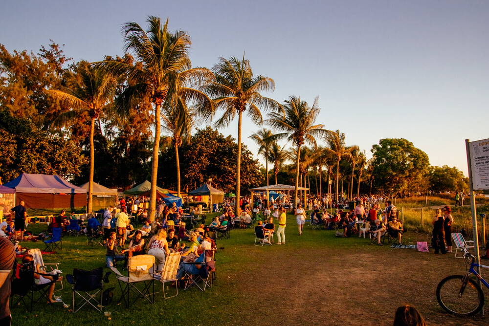 Iconic Mindil Beach at sunset in Darwin