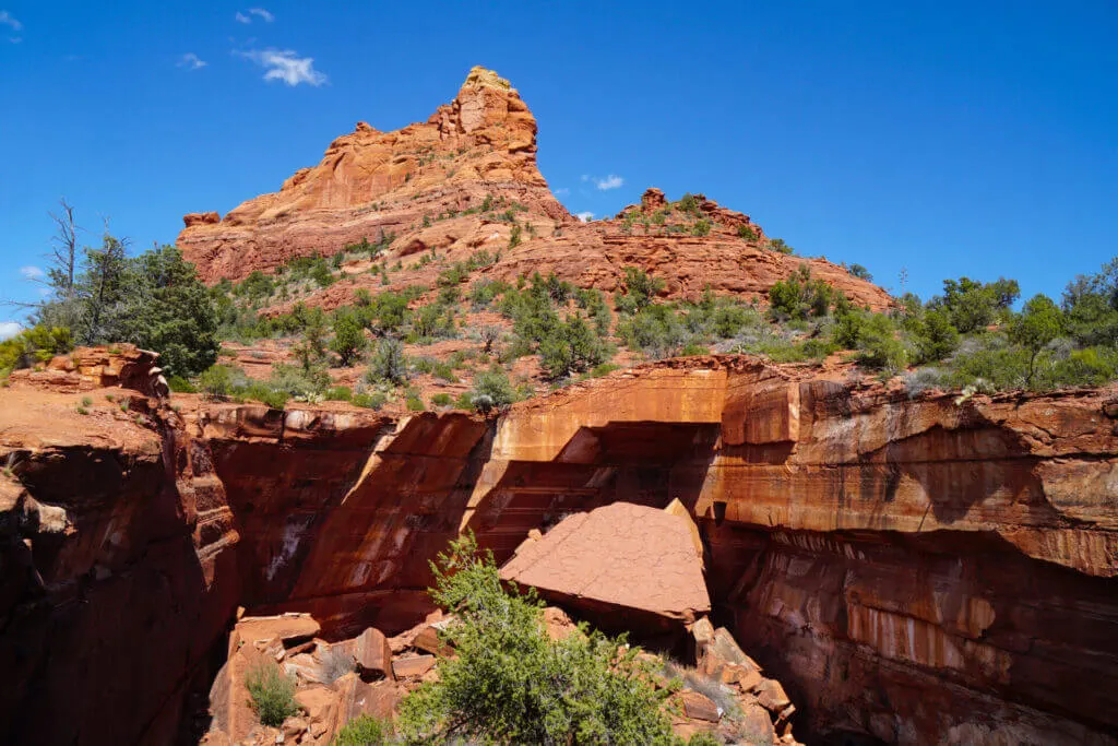 View of the Devil's Kitchen on Soldier's Pass unique hike in Sedona