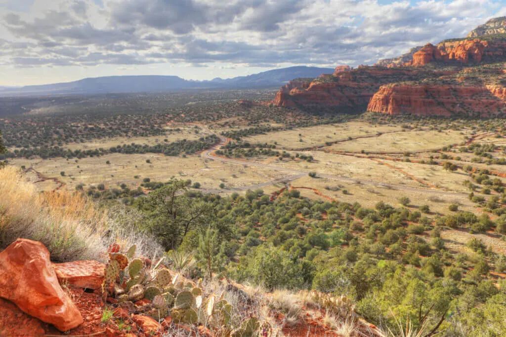 View from atop the mesa at Doe Mountain Sedona AZ
