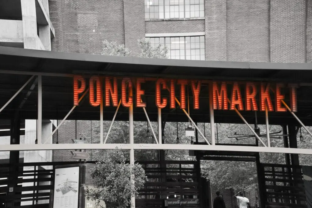 Sign at Ponce City Market, free Atlanta date idea