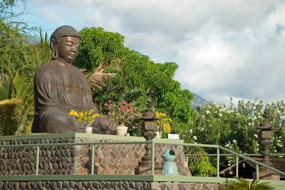 Great Buddha at Lahaina Jodo Mission hidden gems maui
