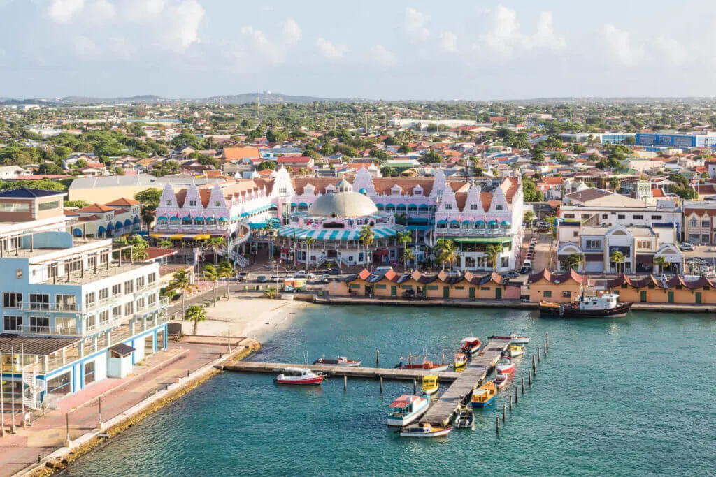 Colorful buildings in Oranjestad on Aruba