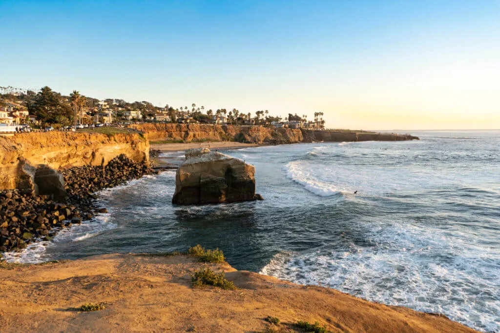 one of the top things to do in San Diego for couples is catch the sunset here at Sunset Cliffs