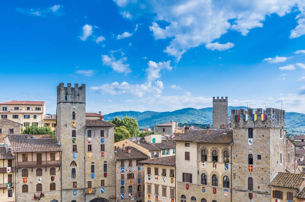 Unique architecture of Arezzo Italy