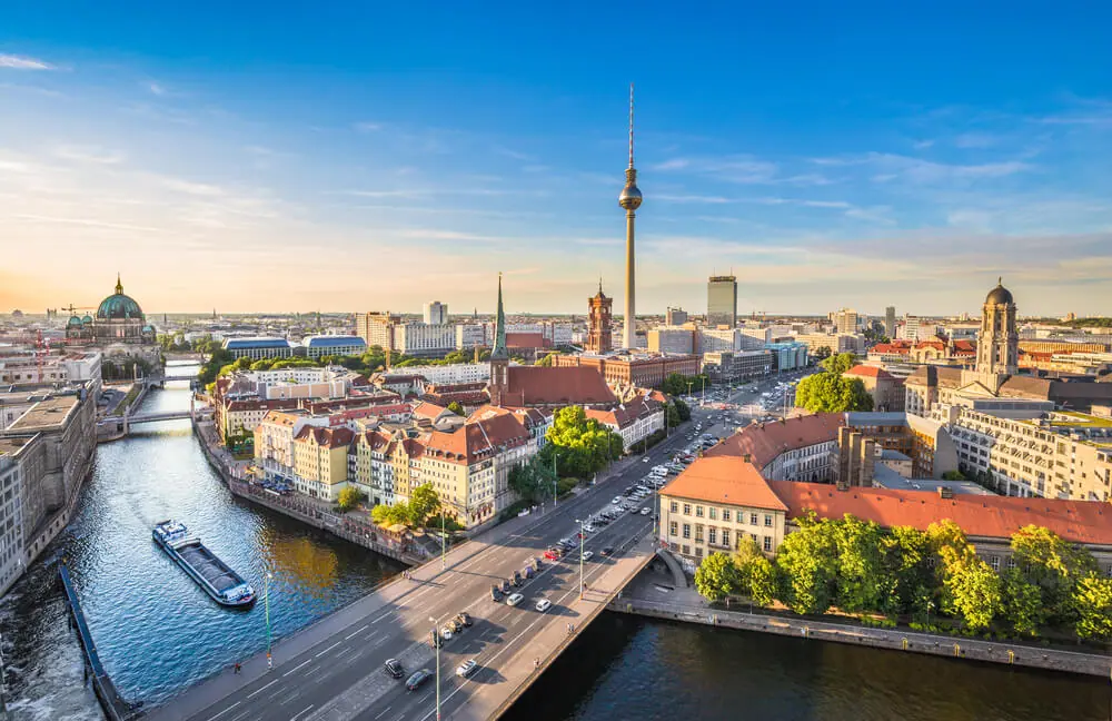 Berlin, germany central city on a sunny day