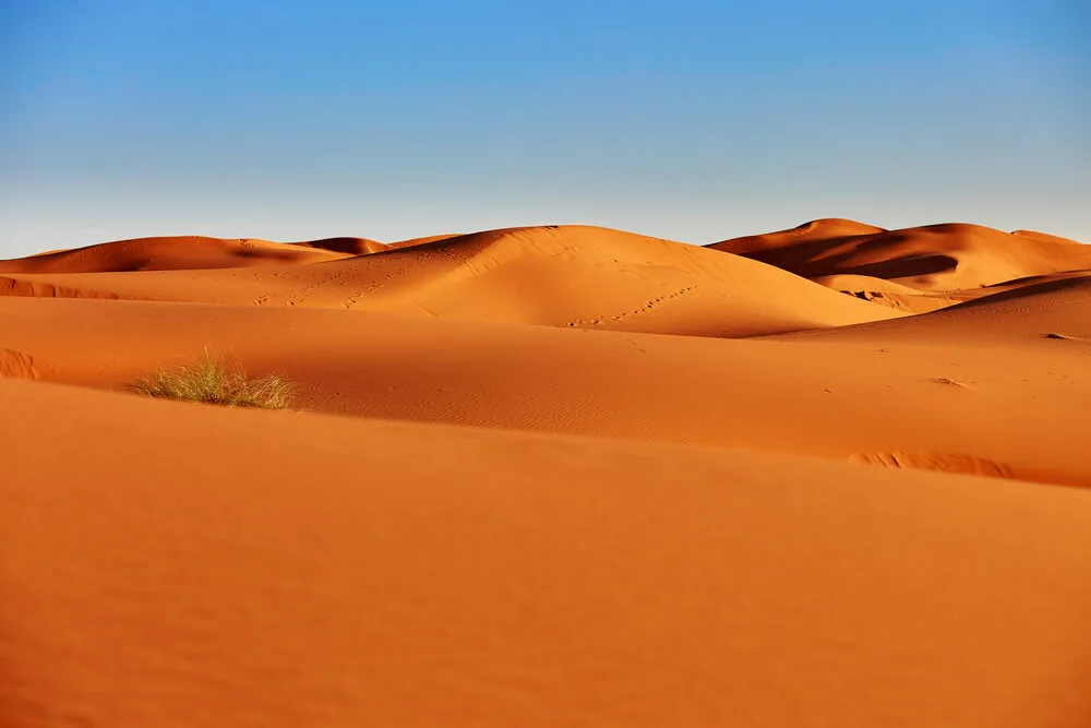 Sand dunes of the Sahara Desert in Merzouga Morocco itinerary