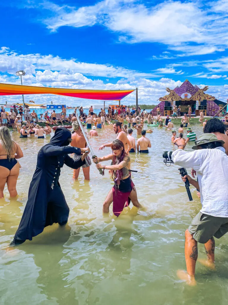 Esoteric Festival lagoon swimming area stage