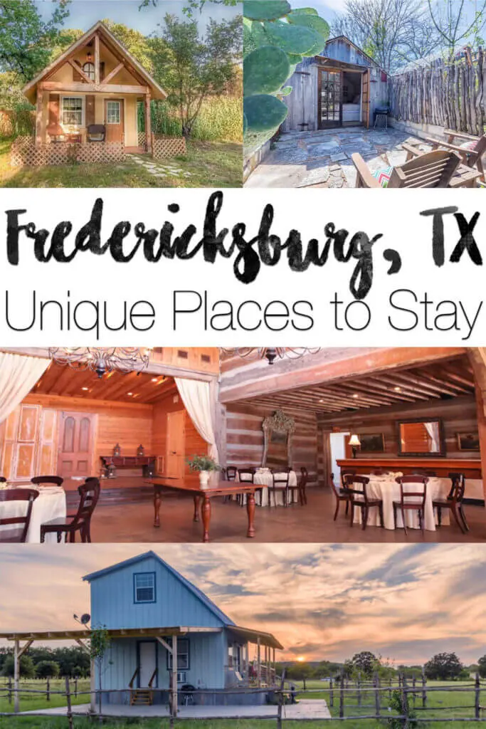 Unique places to stay in Fredericksburg TX - this historic German settlement is home to beautiful countryside, wineries, and unique hotels, cottages, cabins, and vacation rentals. Why stay somewhere boring when you can stay somewhere unique?