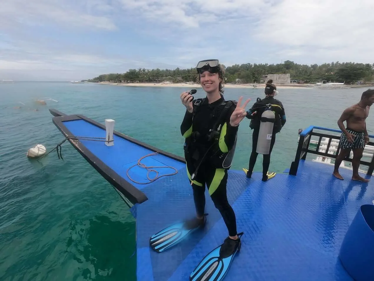 ready in scuba gear with Bohol Divers Club in Pamilacan Island