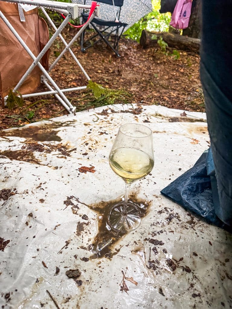 rain while camping at music festivals 