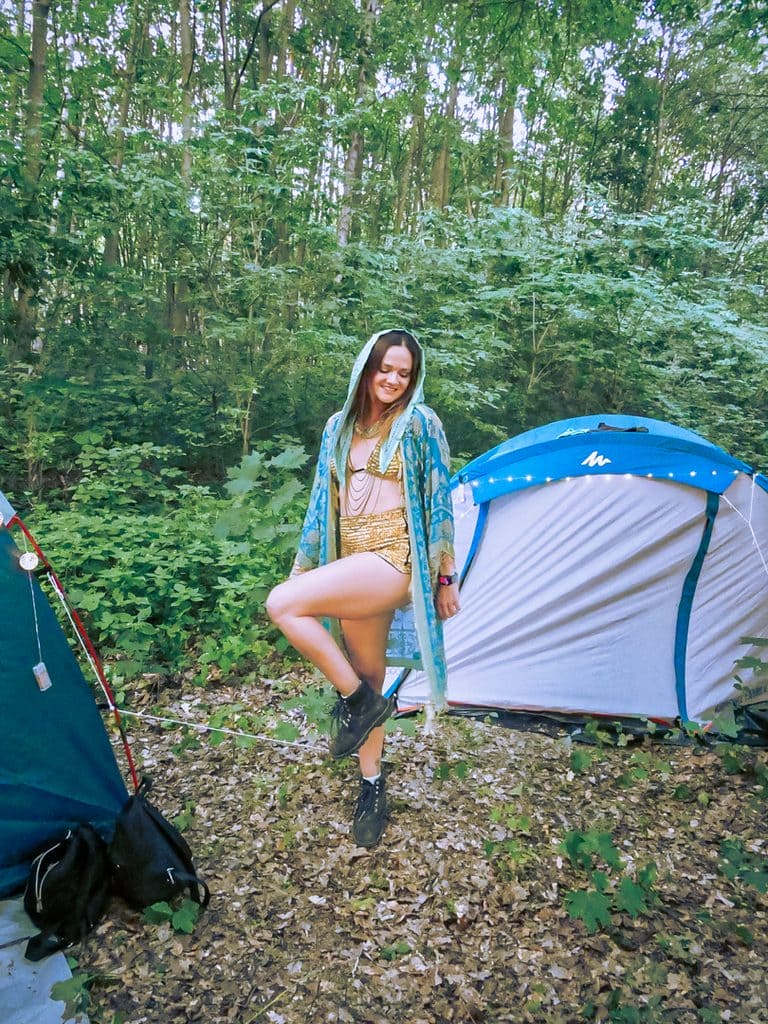 camping at music festival 