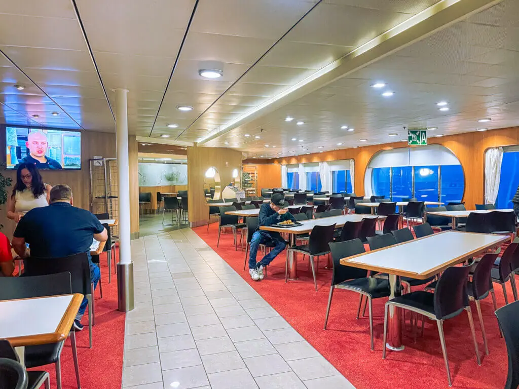buffet Food and eating areas onboard Gdansk Stockholm ferry
