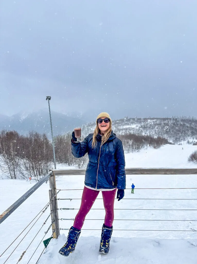 hot chocolate at Hatsvali mestia ski resort