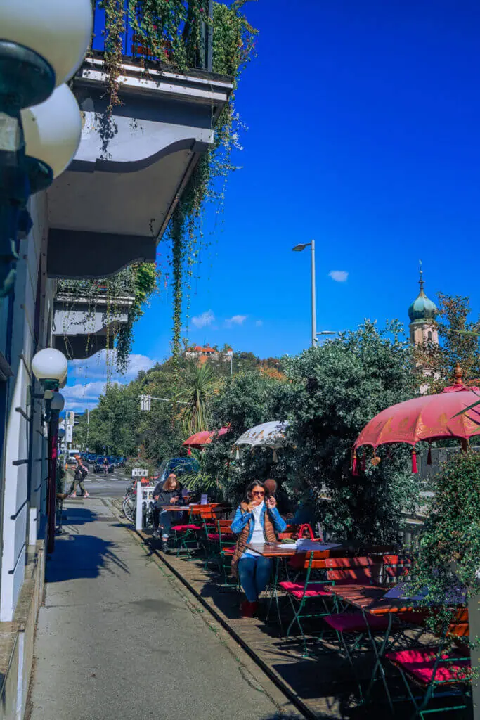 Lush green outdoor cafes in Graz to find if you fly vienna to graz