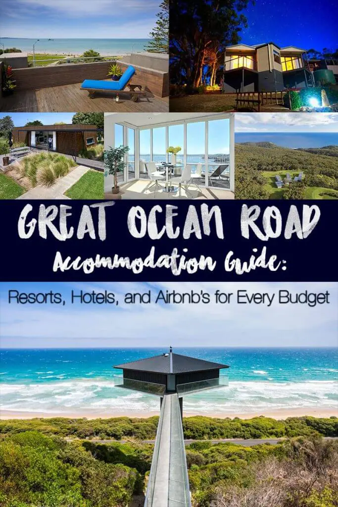 A Great Ocean Road Accommodation guide with tips on what area to stay in and suggestions of places to stay on the great ocean road from luxe resorts to airbnb's to budget hotels.