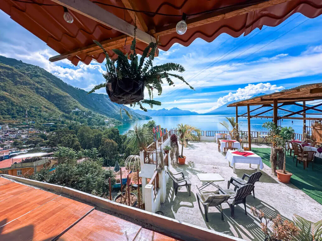 Mirador cafe looking out over Santa Catarina Palopó