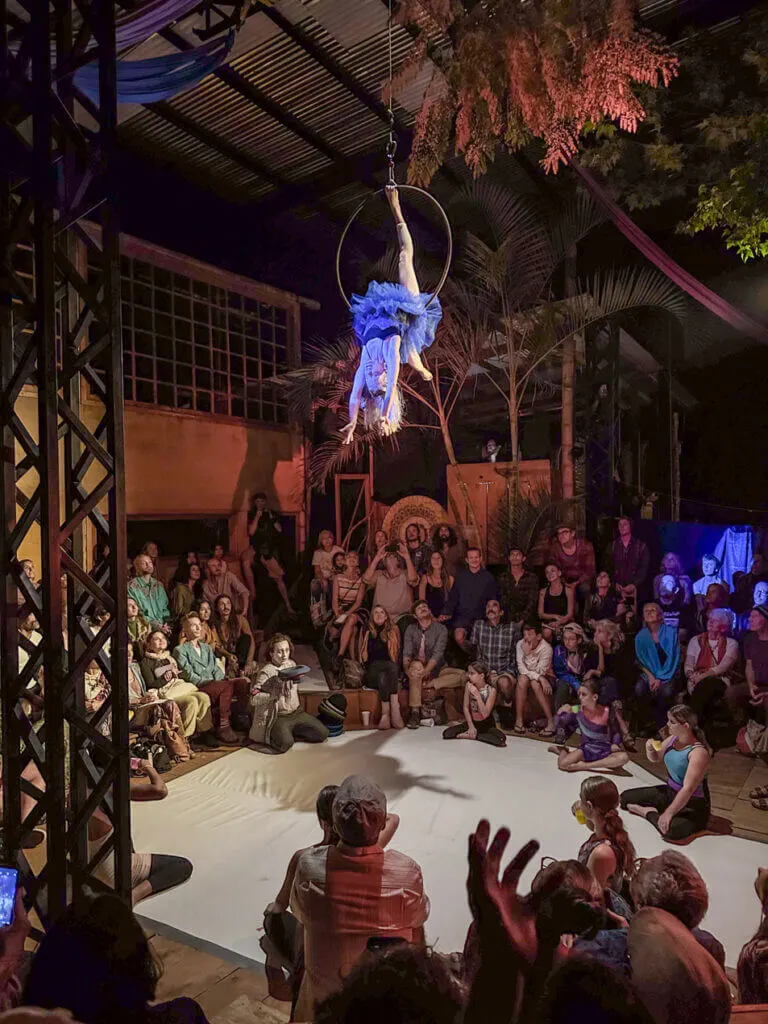 San Marcos La Laguna theatre performance at hostal del lago