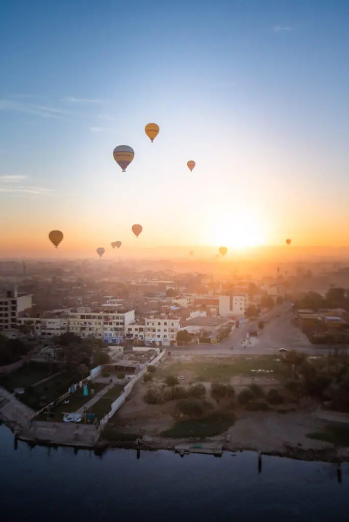 Going on a hot air balloon ride in Luxor is one of the top travel tips for egypt as well as safety