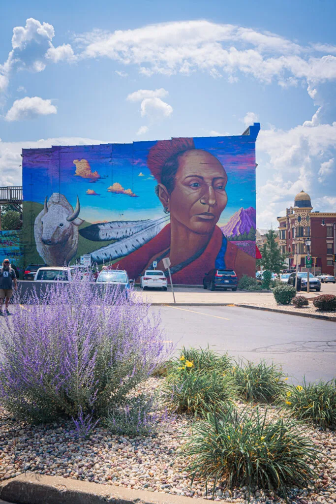 Janesville WI Blackhawk mural and white buffalo