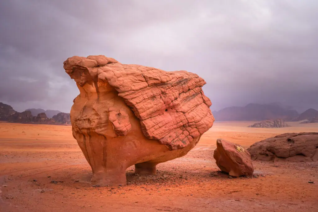Chicken and Egg rock wadi rum Jordan