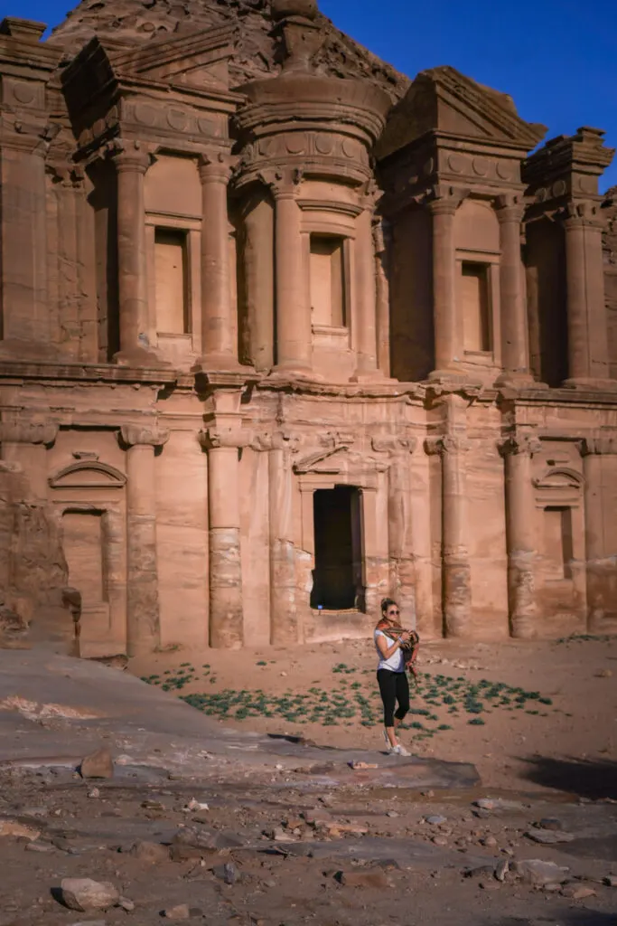 The monasterin in Petra solo travel in jordan