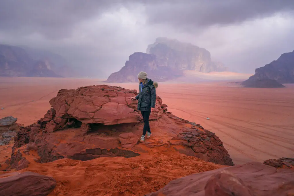 The top of the Red Sand Dune wadi rum jordan