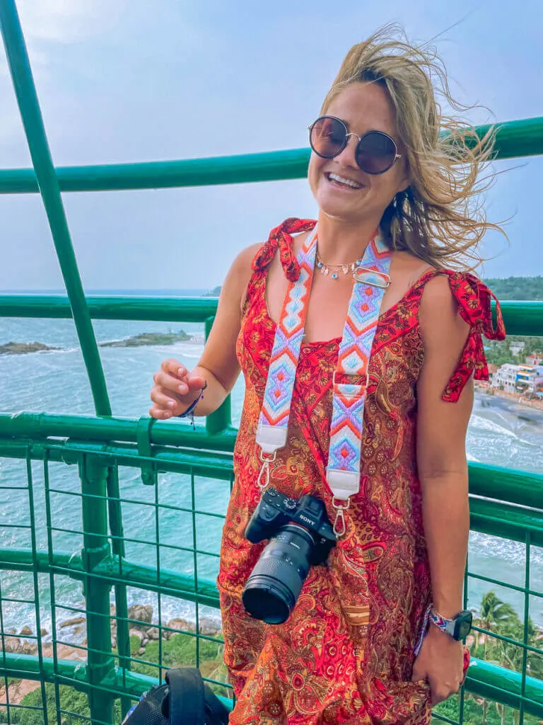 Kovalam lighthouse smiling windy photo