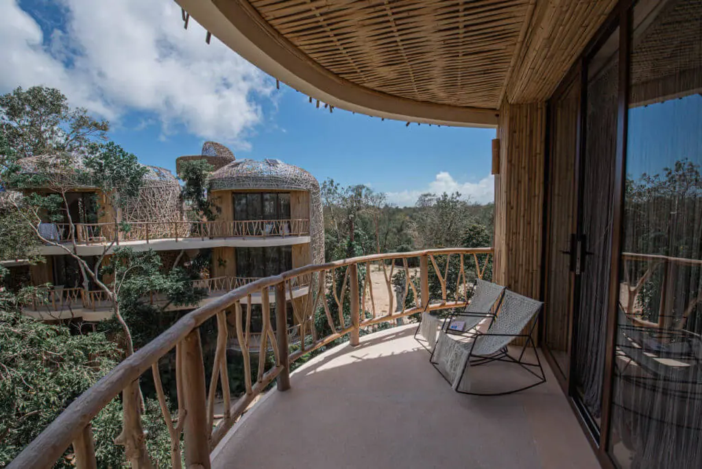 Kan Tulum balcony view ethical hotel