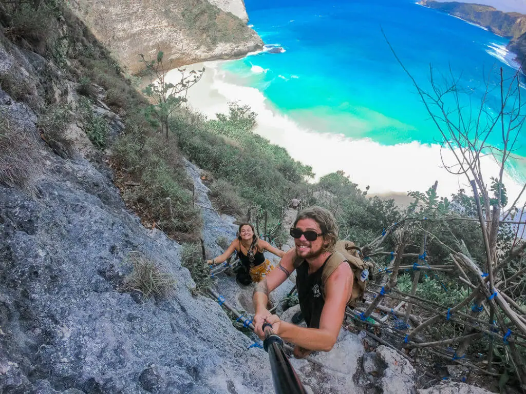 Kelingking beach hiking down to best beach nusa penida