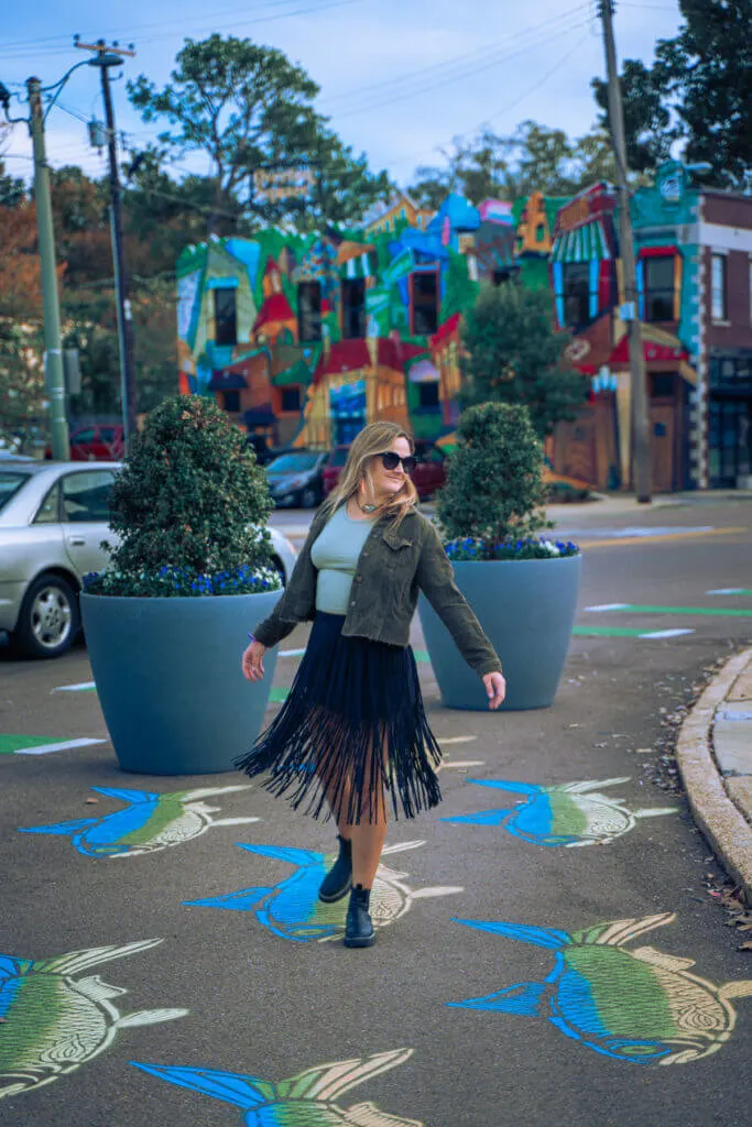 Memphis overton Square colorful street art 