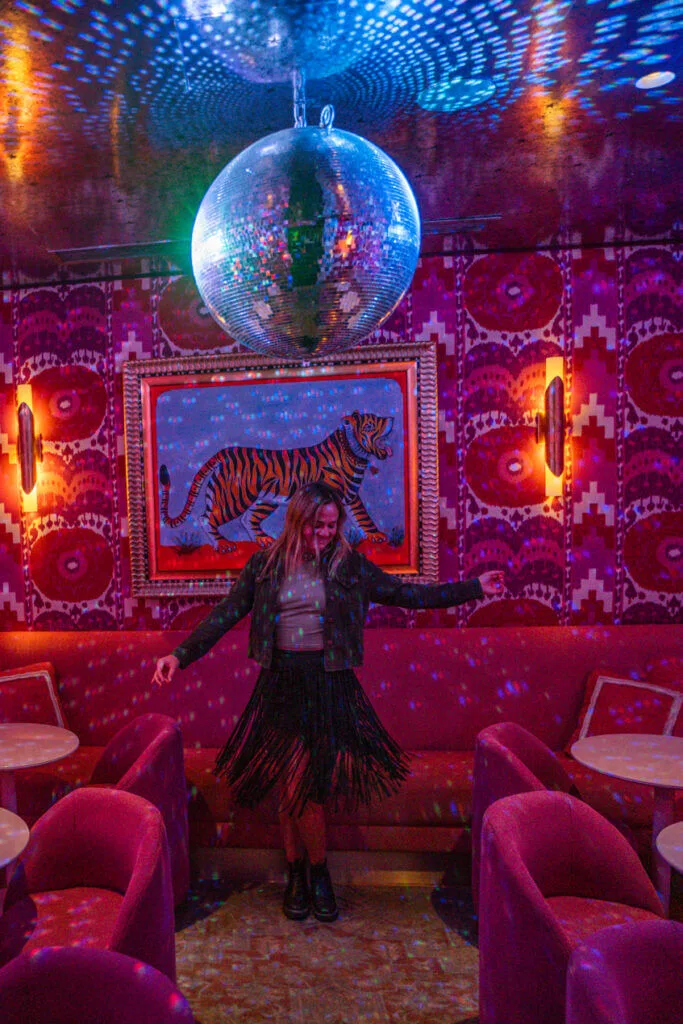 Memphis hidden gem pink disco ball room at Tiger & Peacock