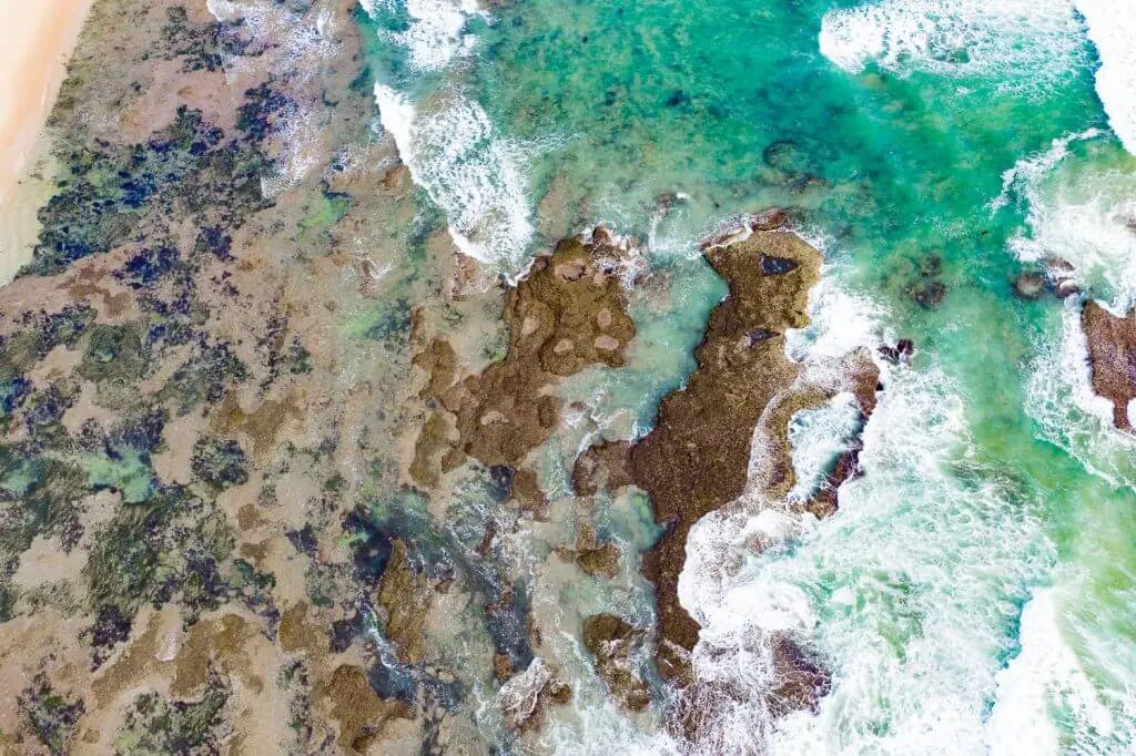 mornington peninsula beaches waves from above drone photo