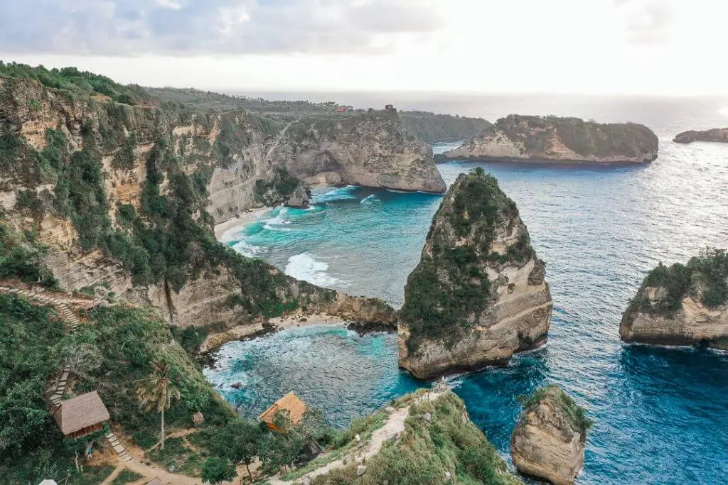 dron diamond beach nusa penida treehouses rumah pohon thousand islands viewpoint