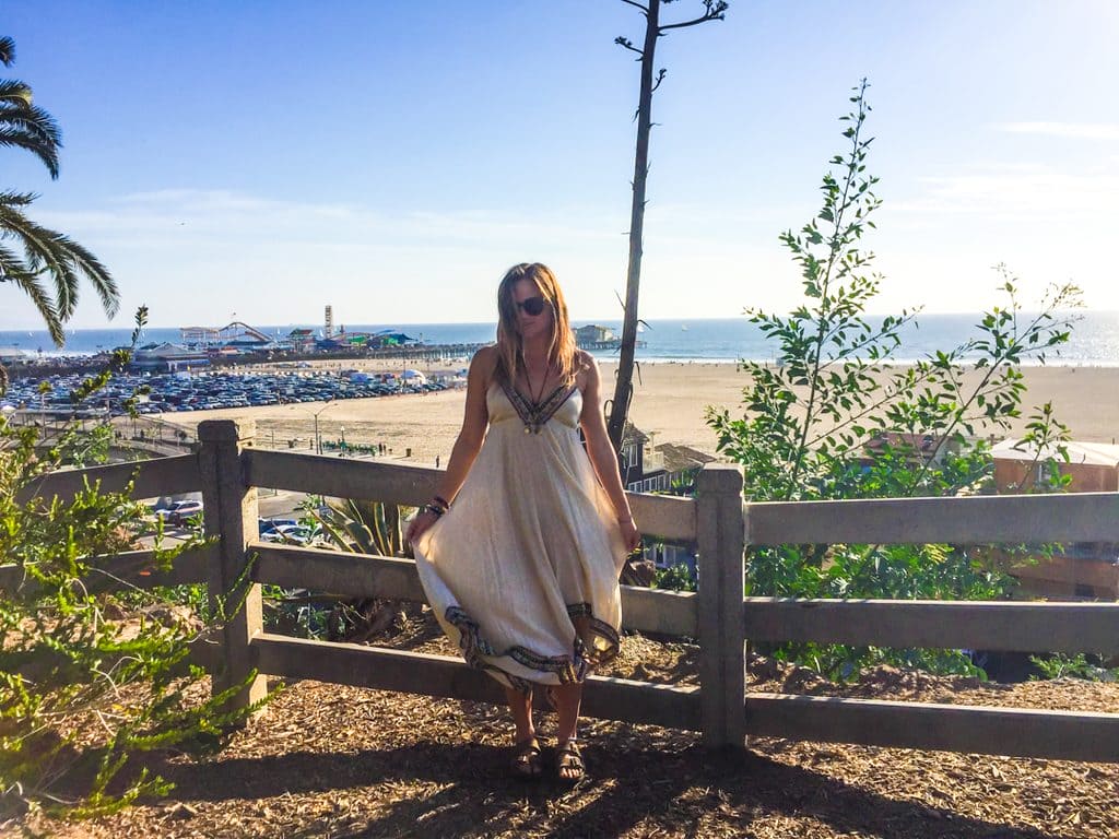 looking out over santa monica pier in Los Angeles