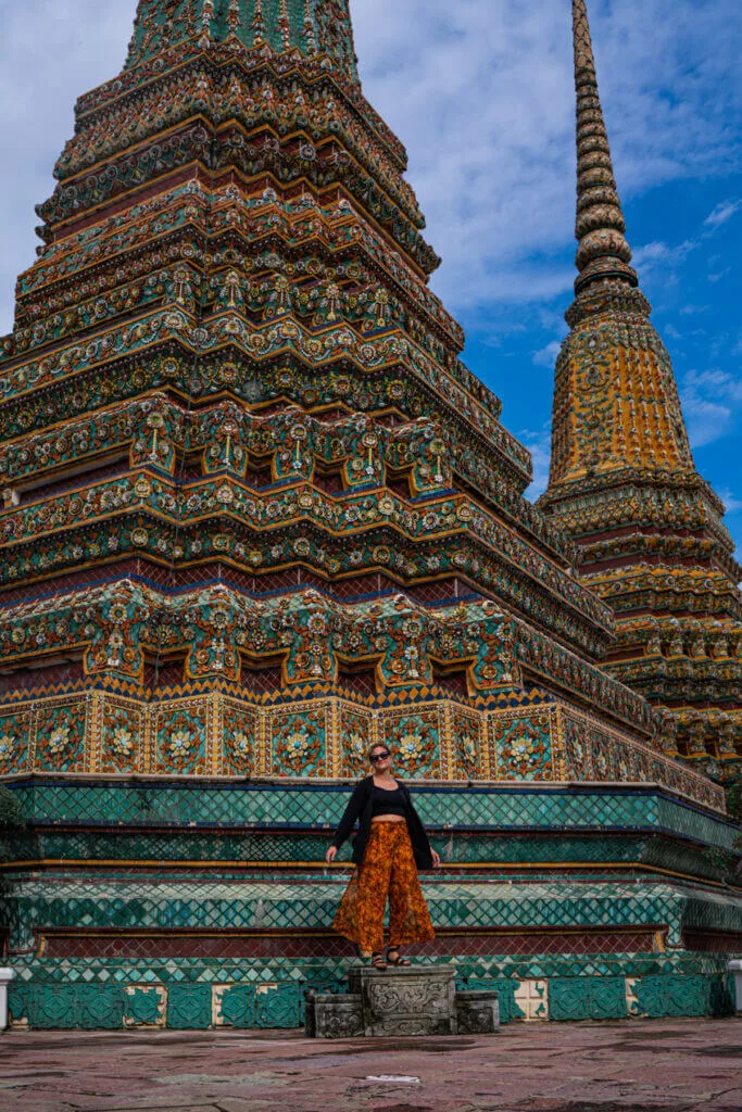 Wat Phra colorful temple columns