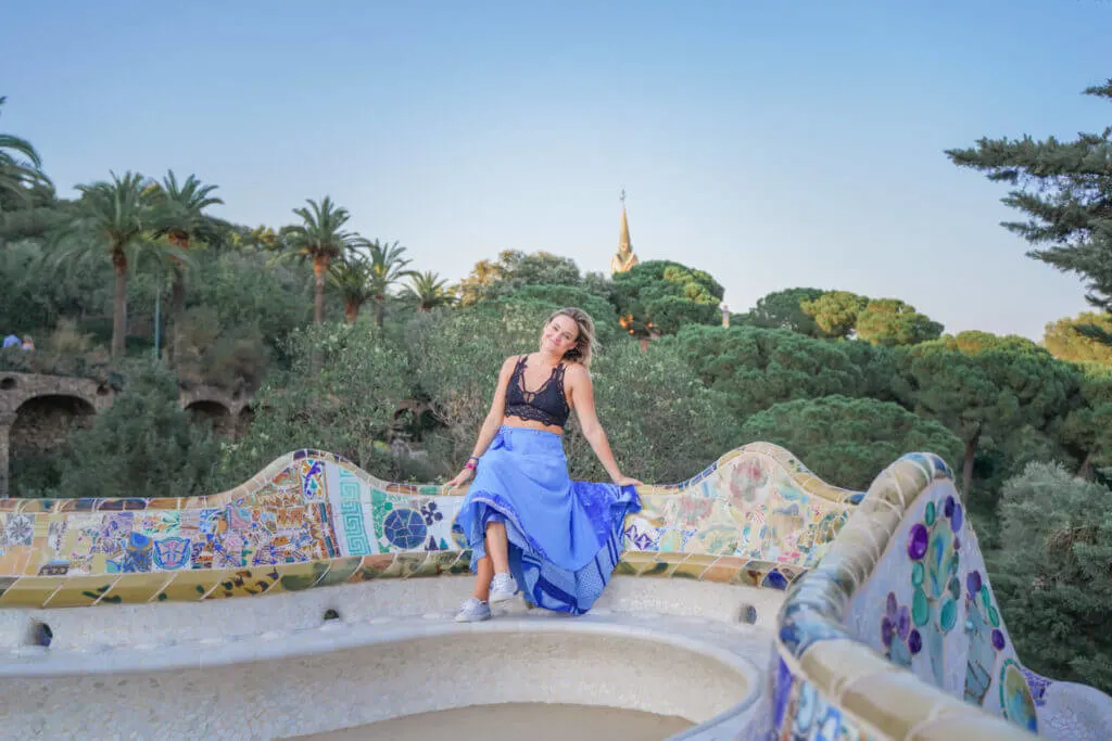 living in Barcelona spain park guell