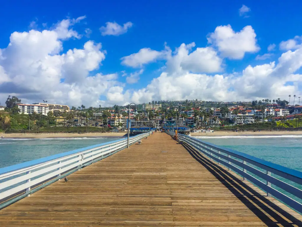 the pier along San Clemente Beach Trail Southern California beach hiking trail