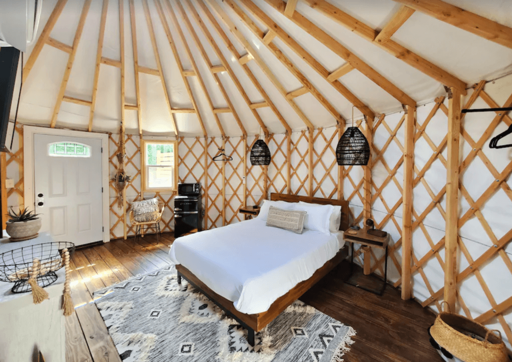 hummingbird yurt ohio unique stays interior luxury yurt