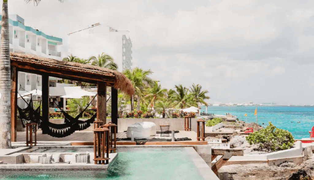 Hotel B unique pools and hammocks Cozumel ocean view boutique trendy hotel