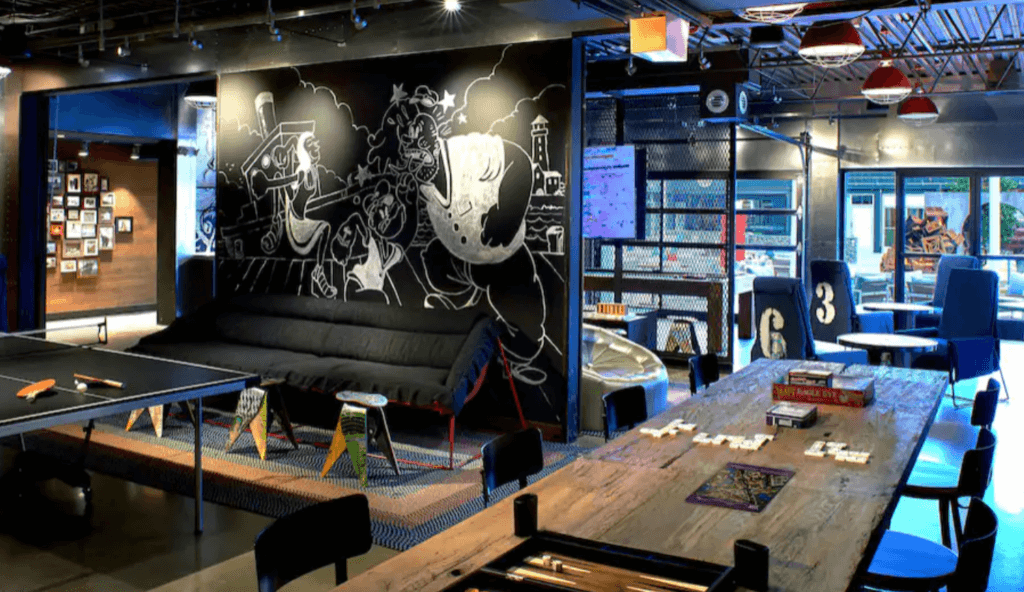 Hotel Zephyr San Francisco game room nautical themed hotel california 