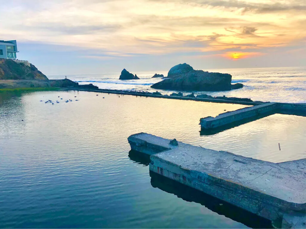 San Francisco sunset from the sutro baths California