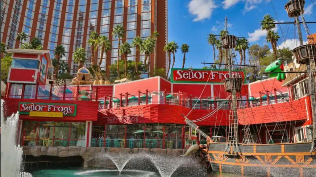 treasure Island caribbean themed las vegas hotel with pirate ship