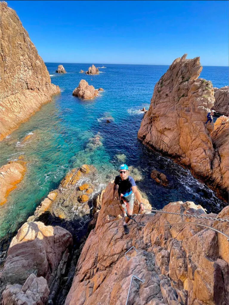 Cala del Moli Via Ferrata in Sant Feliu de Guixols Costa Brava Spain as barcelona outdoor activities within a few hours 