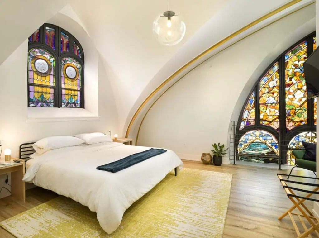 the deacon has some of the coolest places to stay in philly in repurposed church rooms 